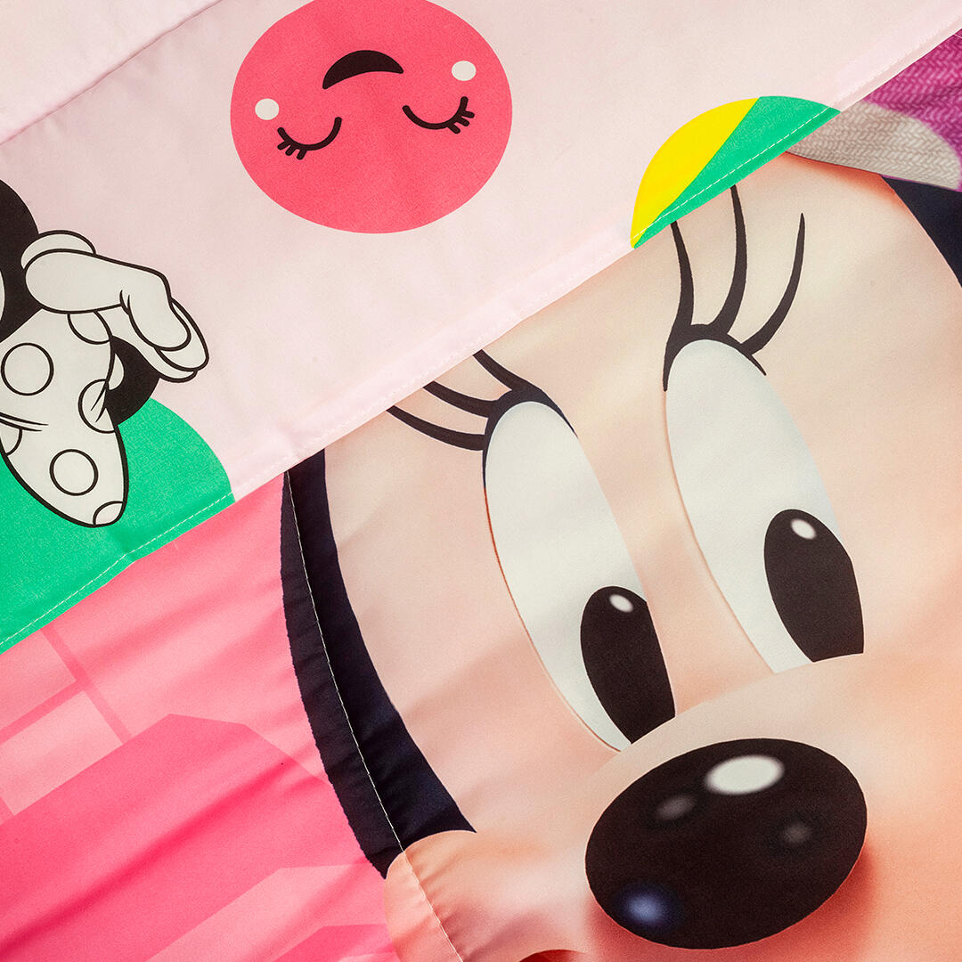 Cubrelecho Acolchado Disney Core Minnie Jr Rosado Estampados Animados