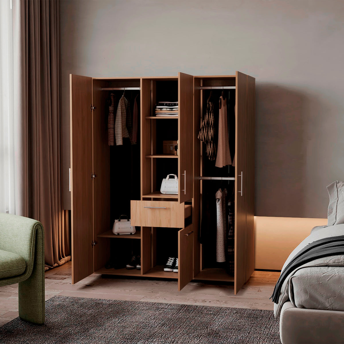 Closet Bariloche 178X140X46,8 Rta Fresno Eu Zf N/A