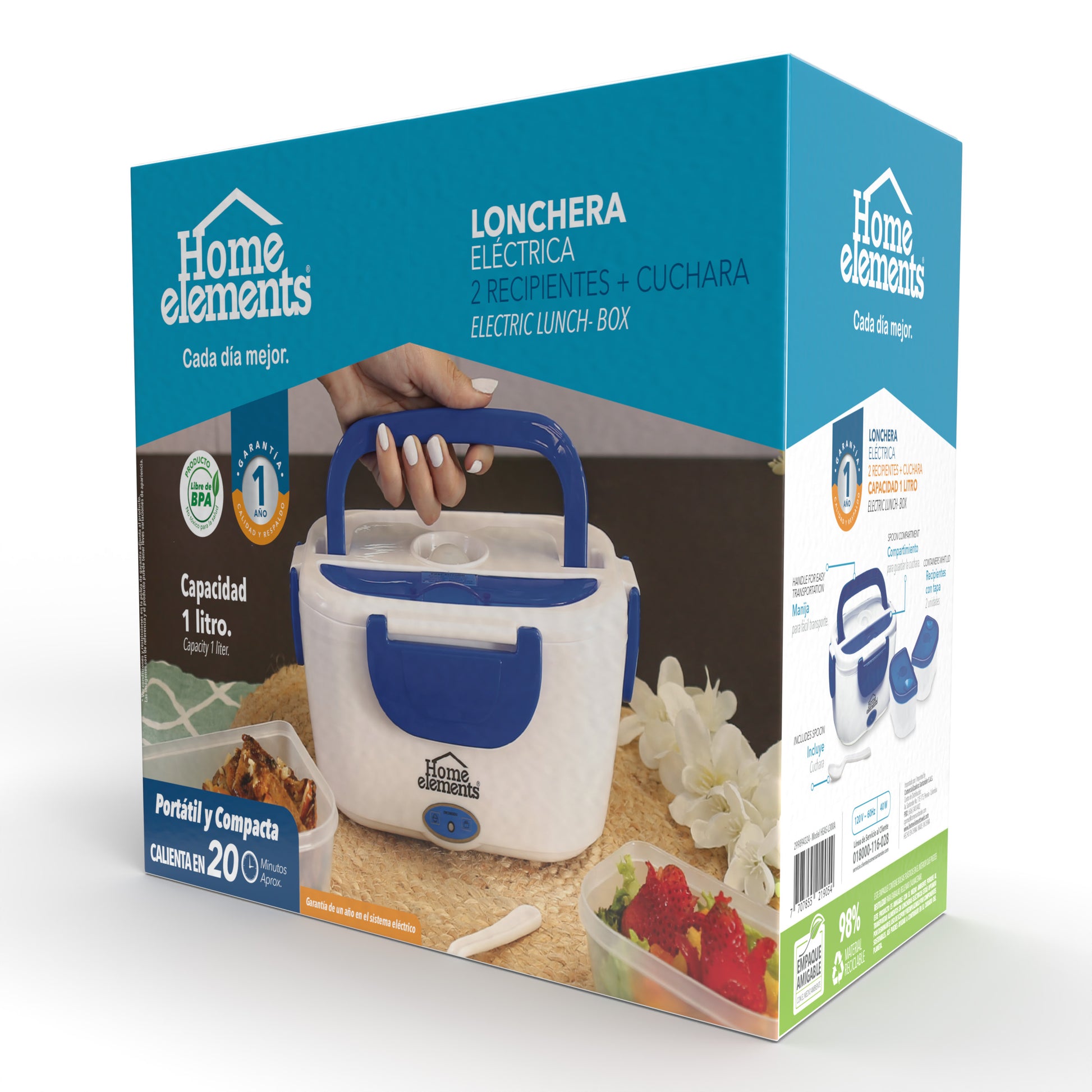 Lonchera Electrica  Azul Home Elements
