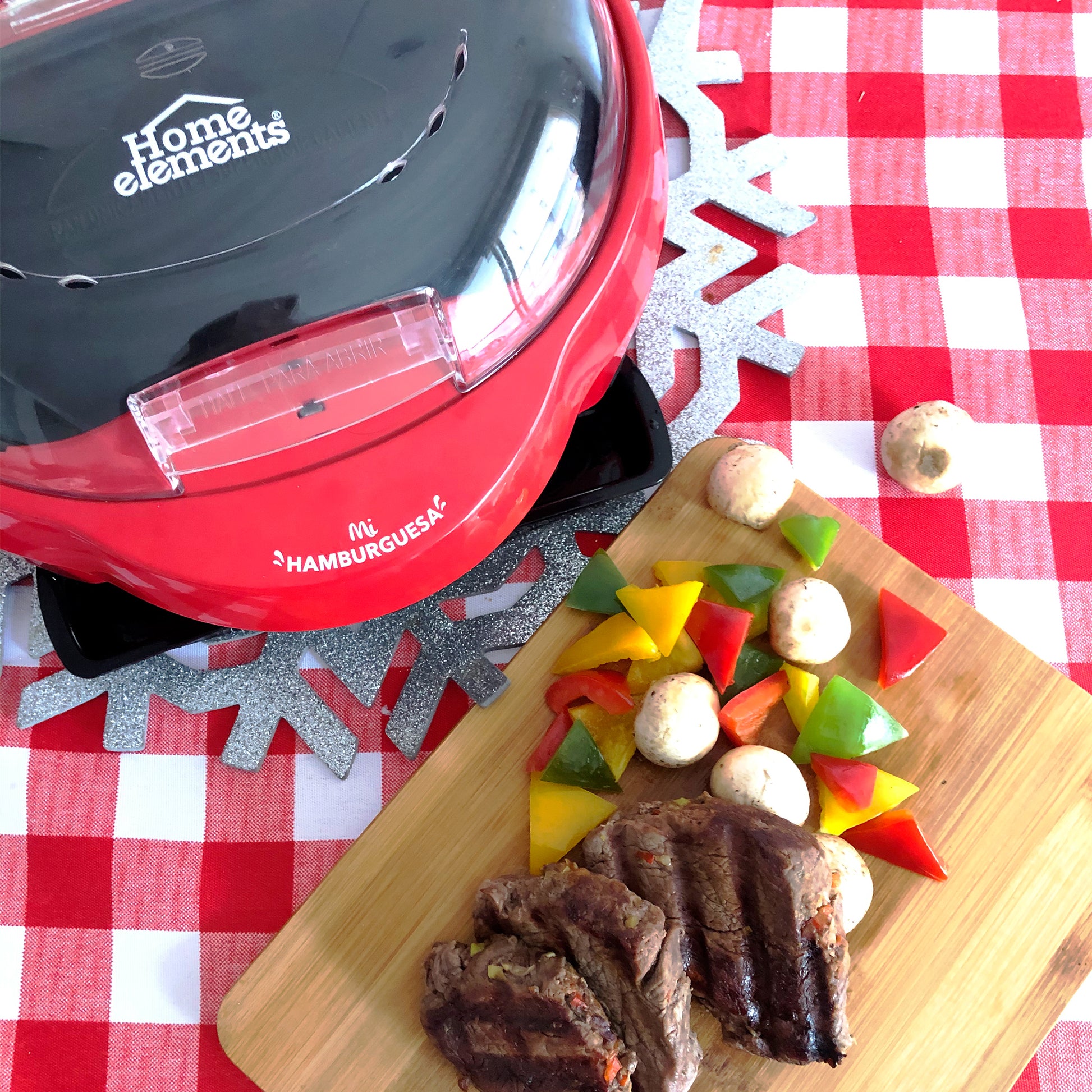Hamburguesera Y Grill Roja Home Elements