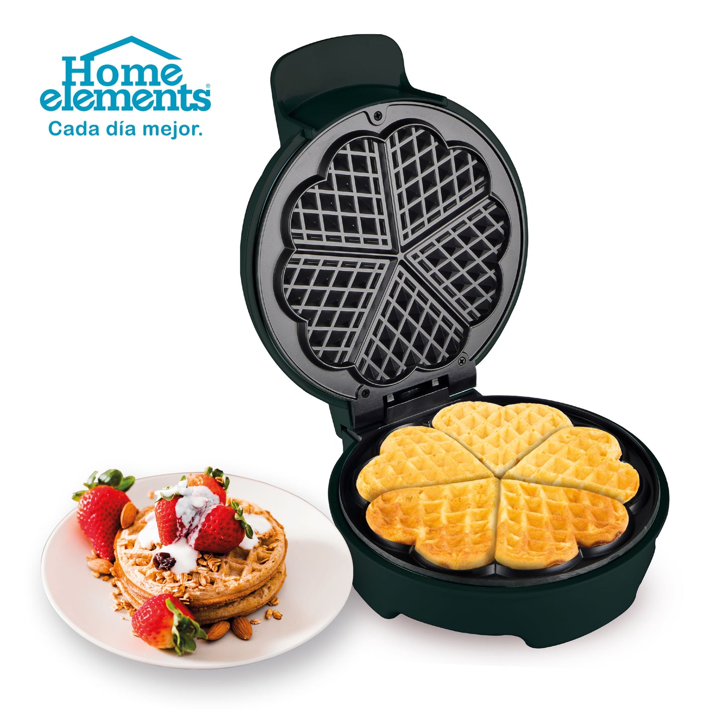 Wafflera Negra 20 Cm Antiadherente Home Elements