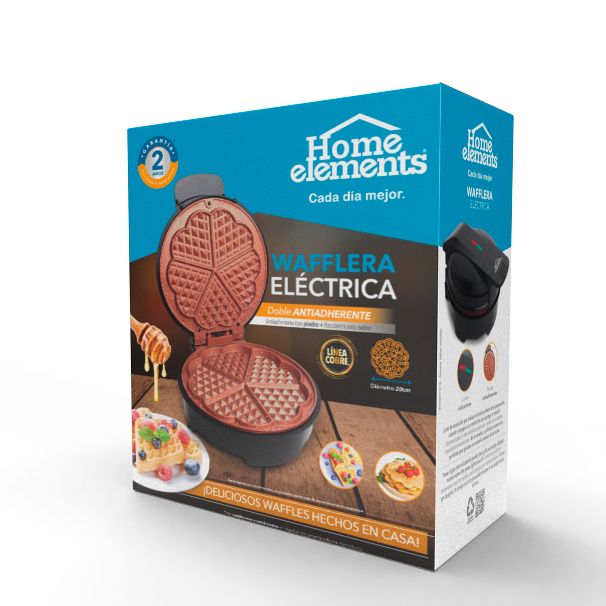 Wafflera Negra Platos Cobre Hew-906Nc Home Elements