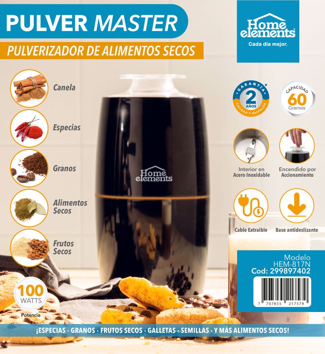 Pulverizador De Alimentos Secos Pulvermaster 60 Gr Home Elements