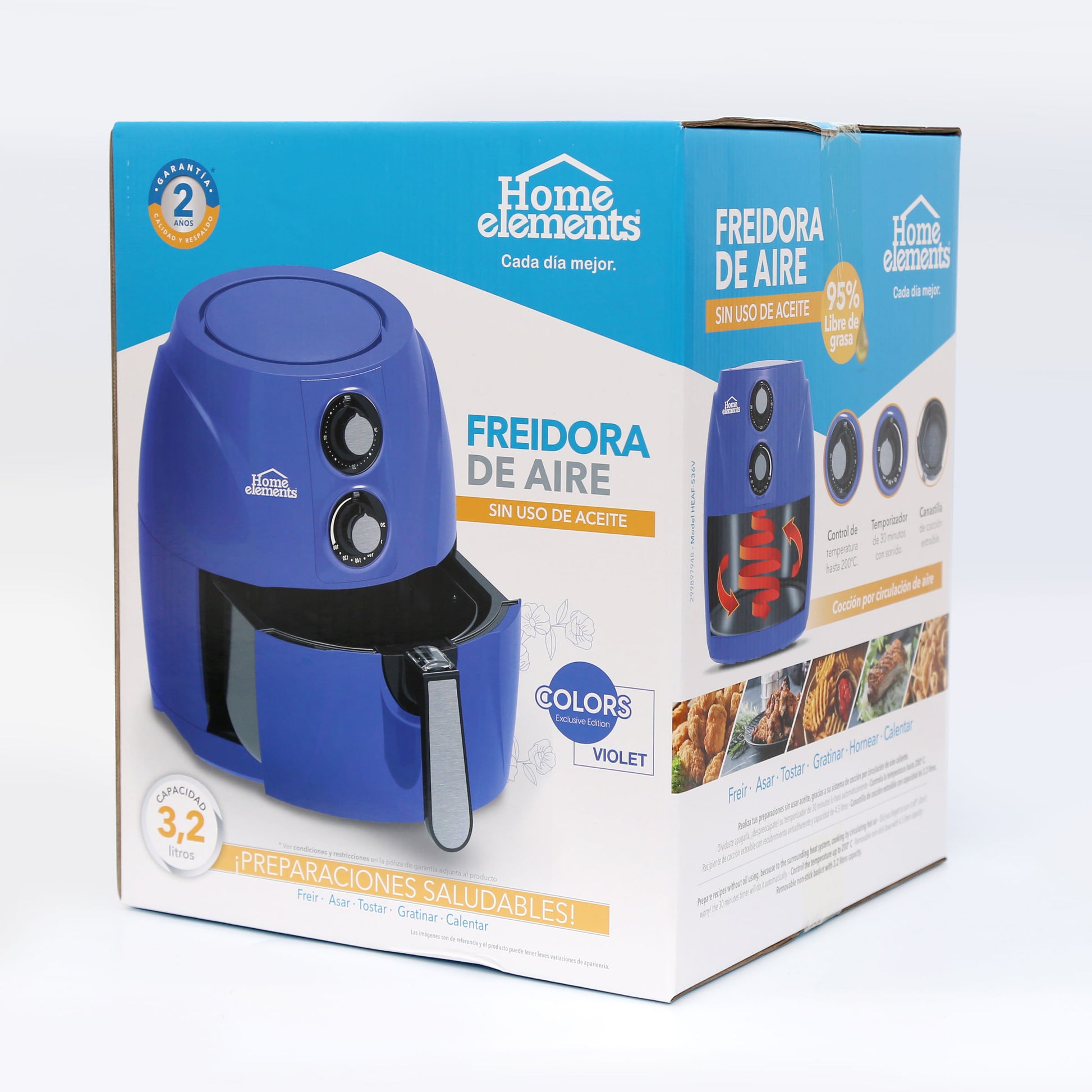 Freidora Aire 18 Lts Violet Heaf-516V Home Elements