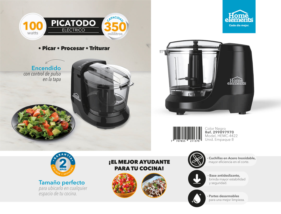 Picatodo 350 Ml Negro Hemc-4422 Home Elements