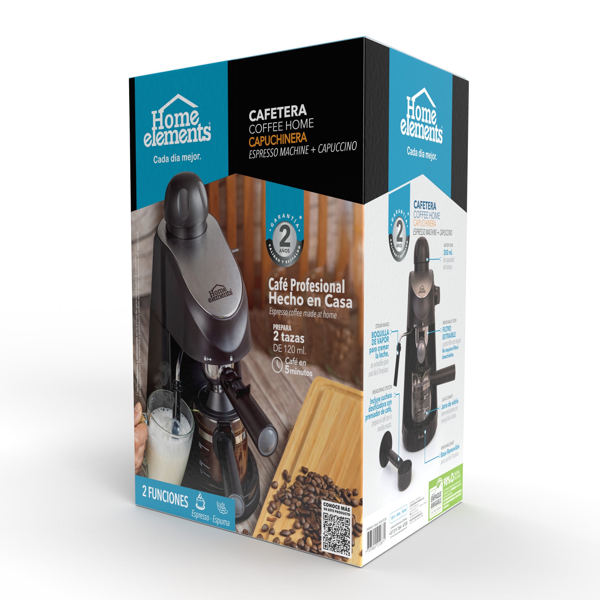 Cafetera Coffe Home - Capuchinera Hecm-2033N Home Elements