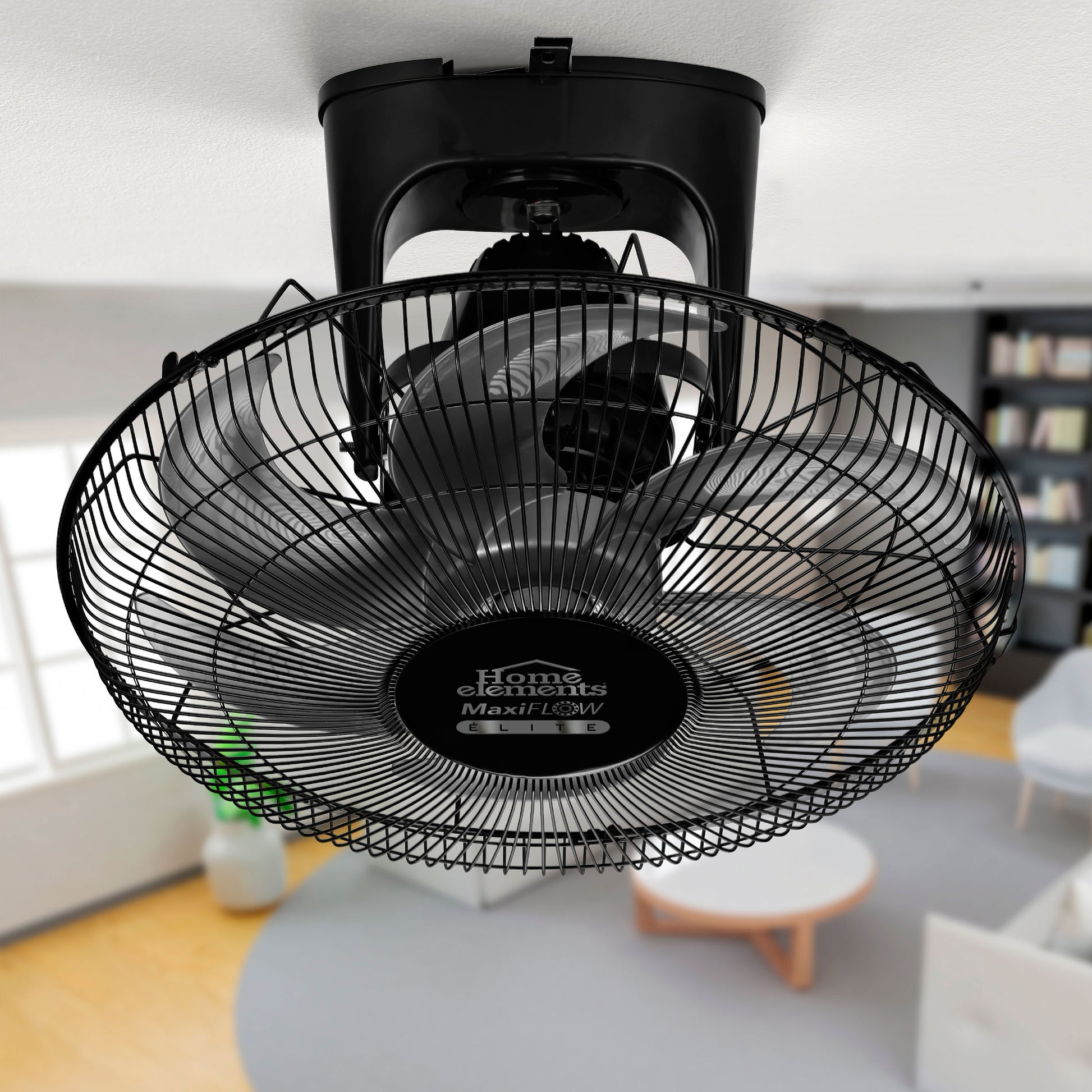 Ventilador Negro Orbita Loco De Techo 18P Maxiflow- Elite Home Elements Negro Práctico Para Tu Hogar