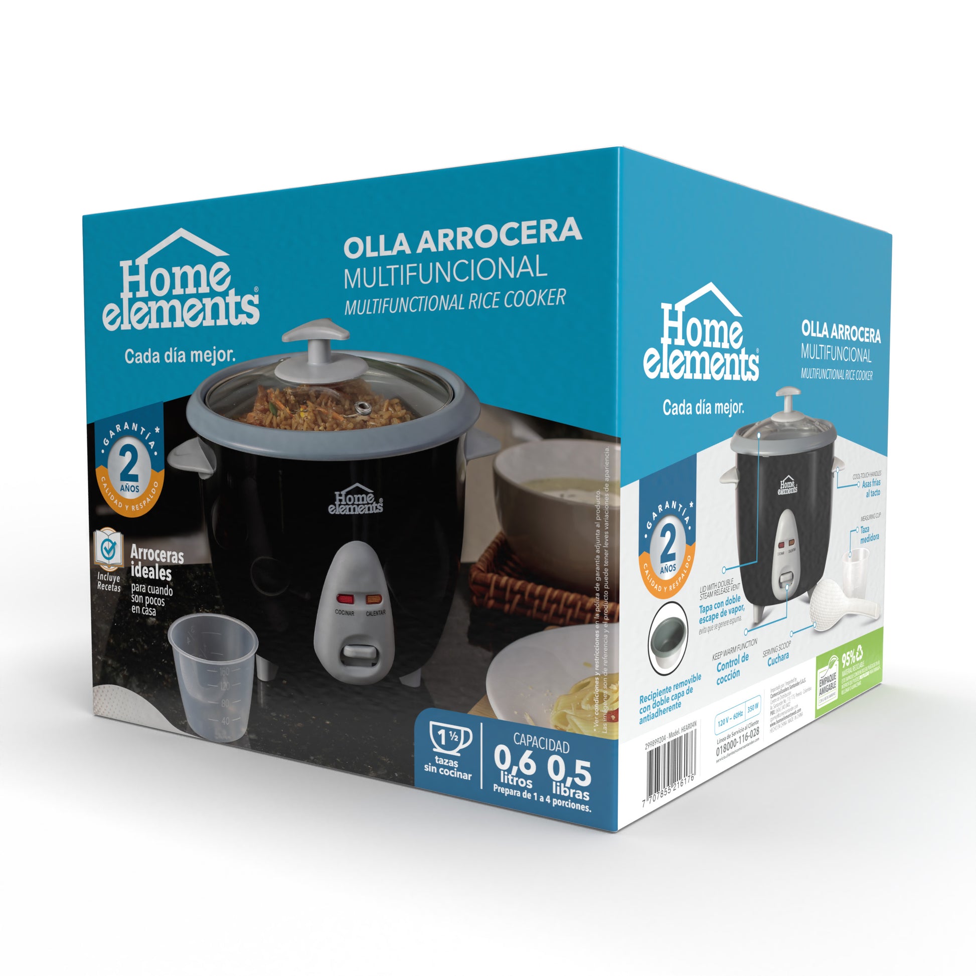 Olla Arrocera 06L Negra Home Elements