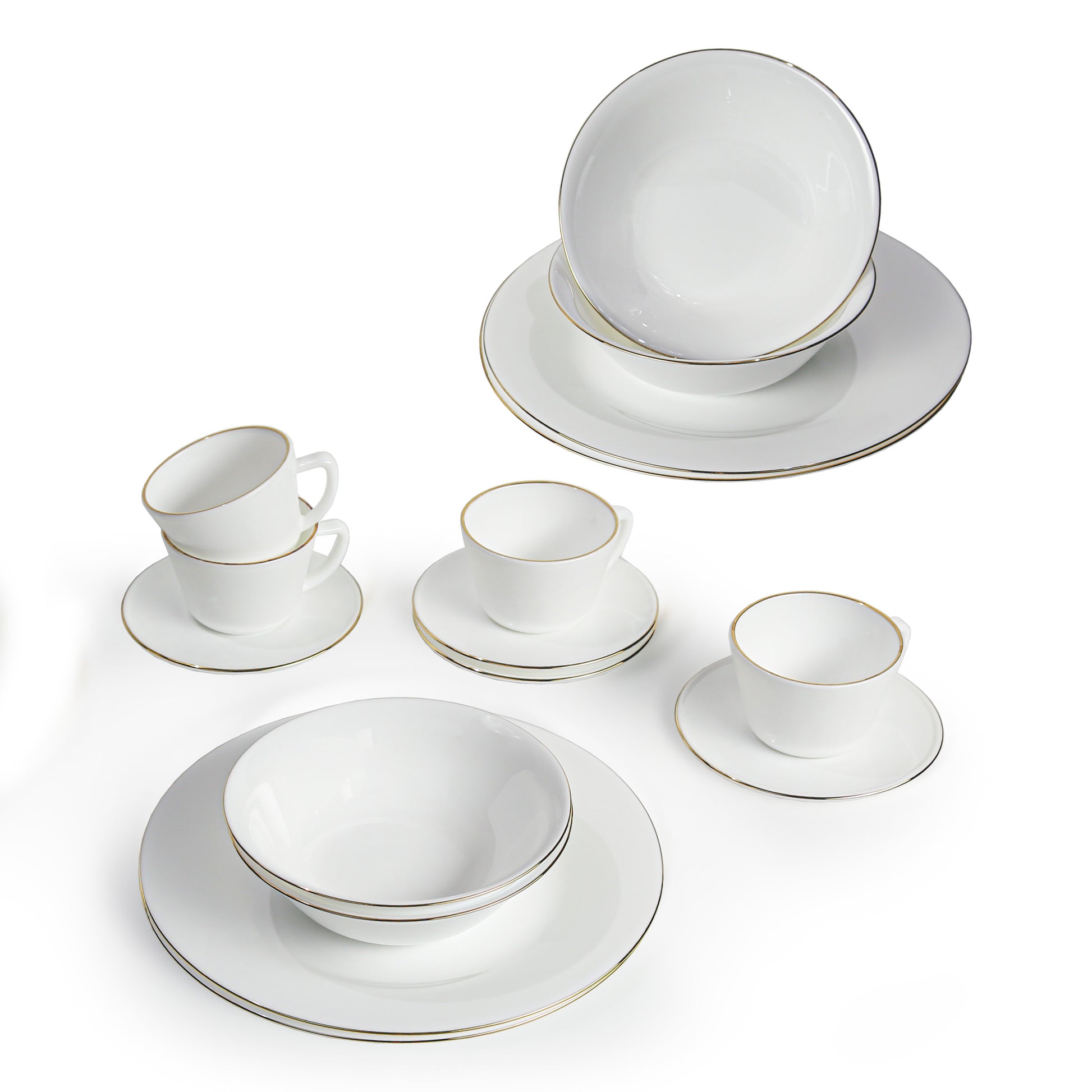 Vajilla Vitroceramica 416 Borde Dorado Home Elements