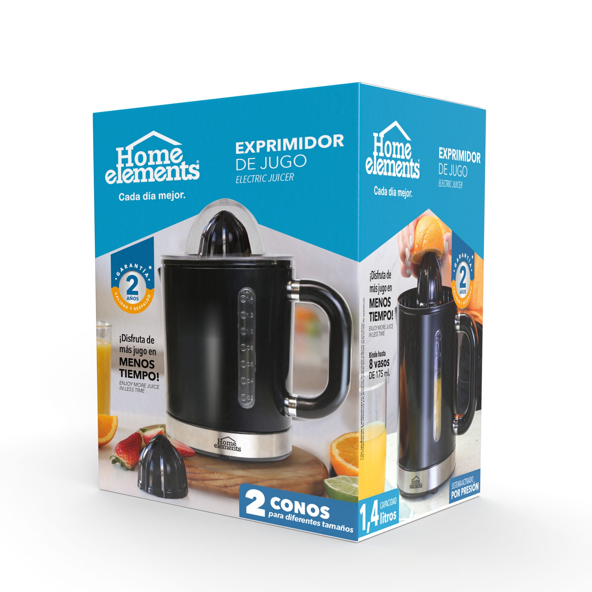 Exprimidor De Jugo 1.4L Negro Home Elements