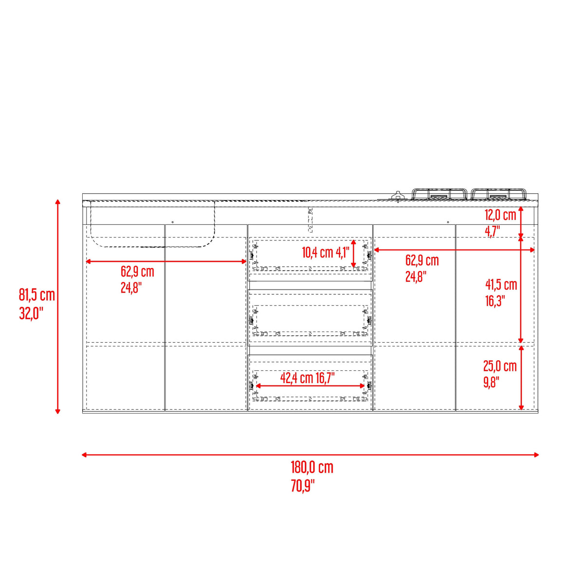 Mueble Inferior Cocina Izquierdo Boreal 89X179X50 Rta Fresno Blanco
