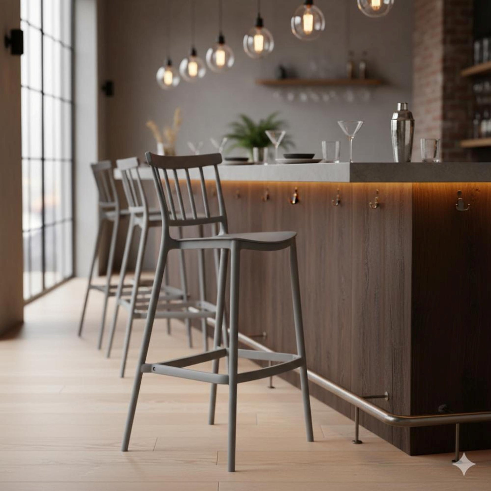 Silla Bar Oxford 104X37X48 Rta Gris