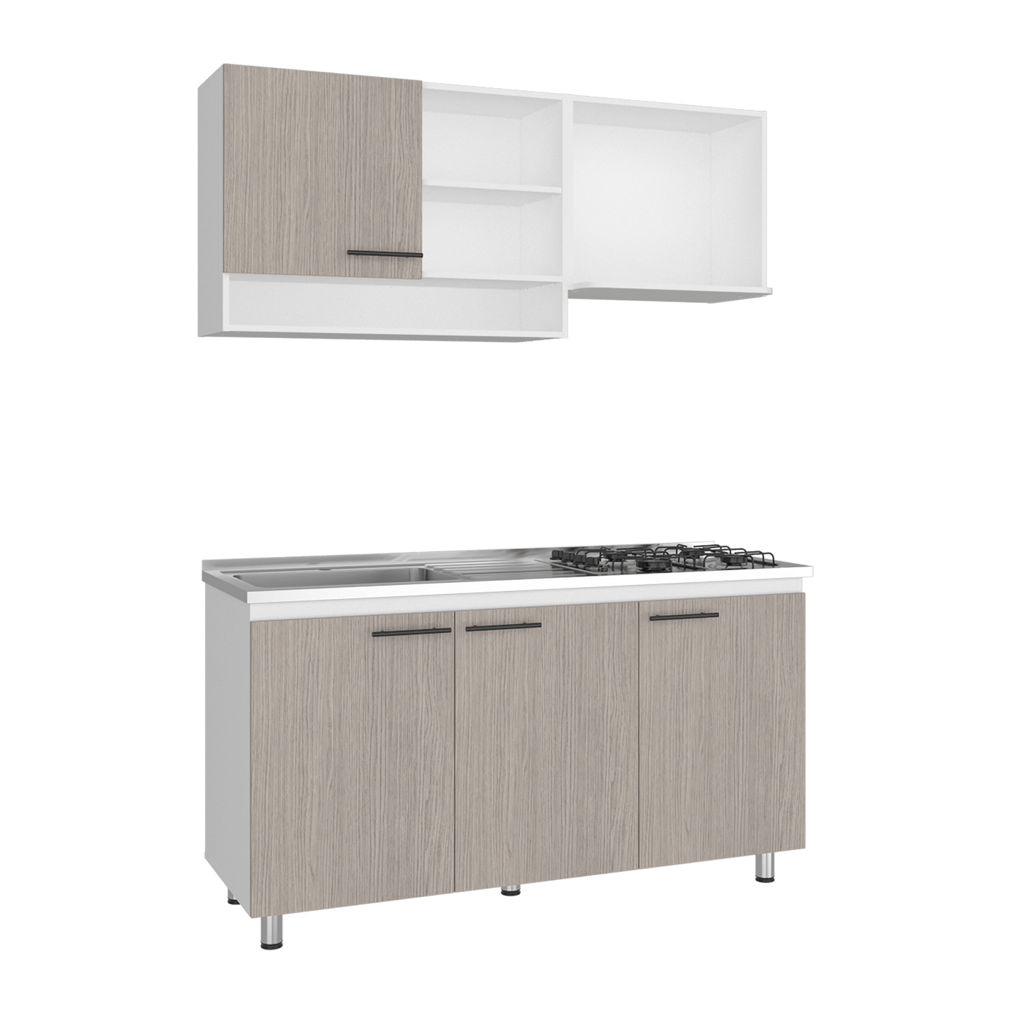 Cocina Orquidea Izquierda 210X150X53 Rta Blanco Positano