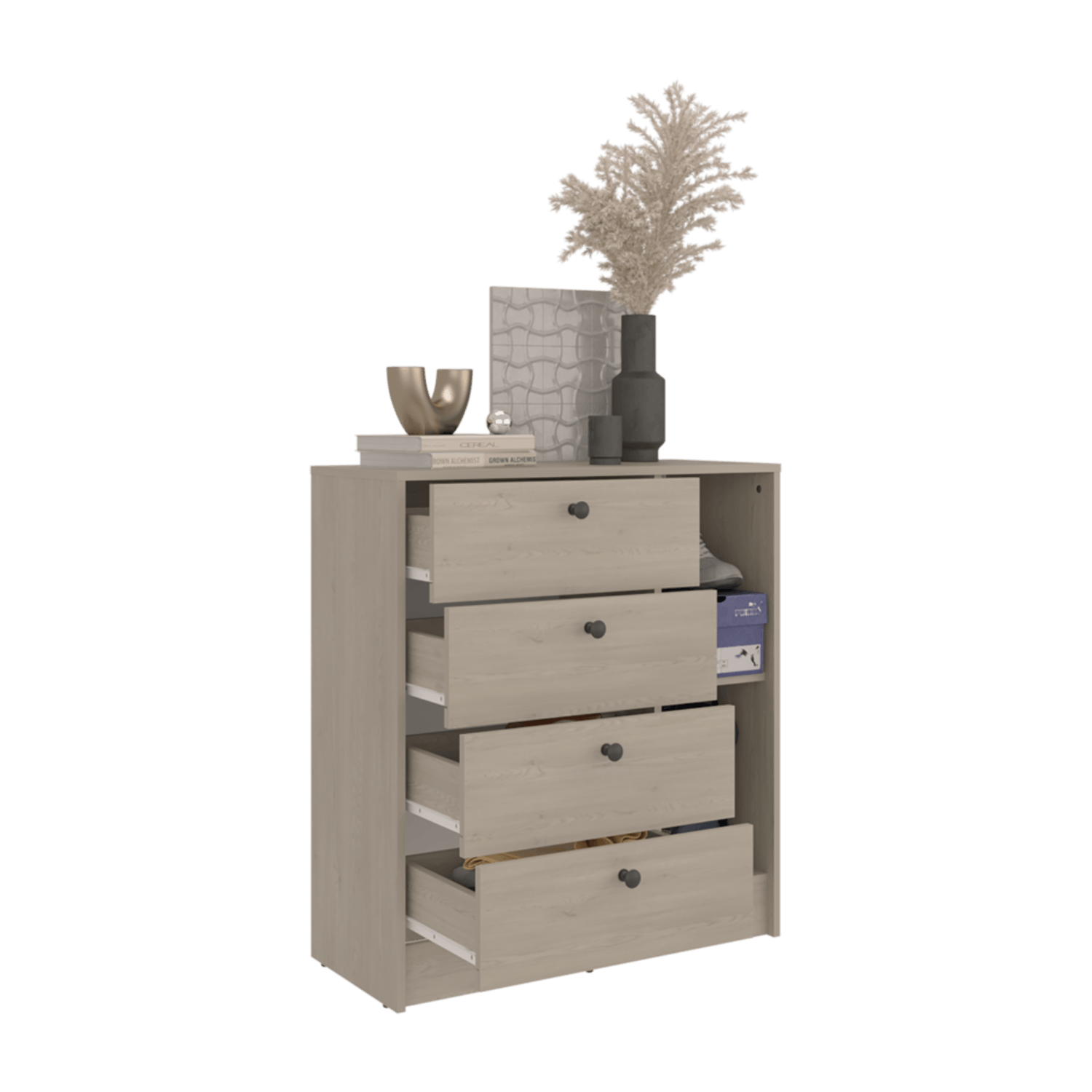 Comoda 4 Cajones Havana 89X80X35 Rta Cotta Blanco Zf