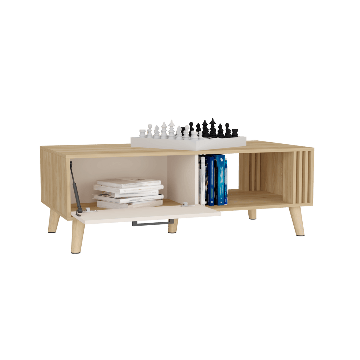 Mesa De Centro Vance 43X120X60 Rta Fresno Eu Capri