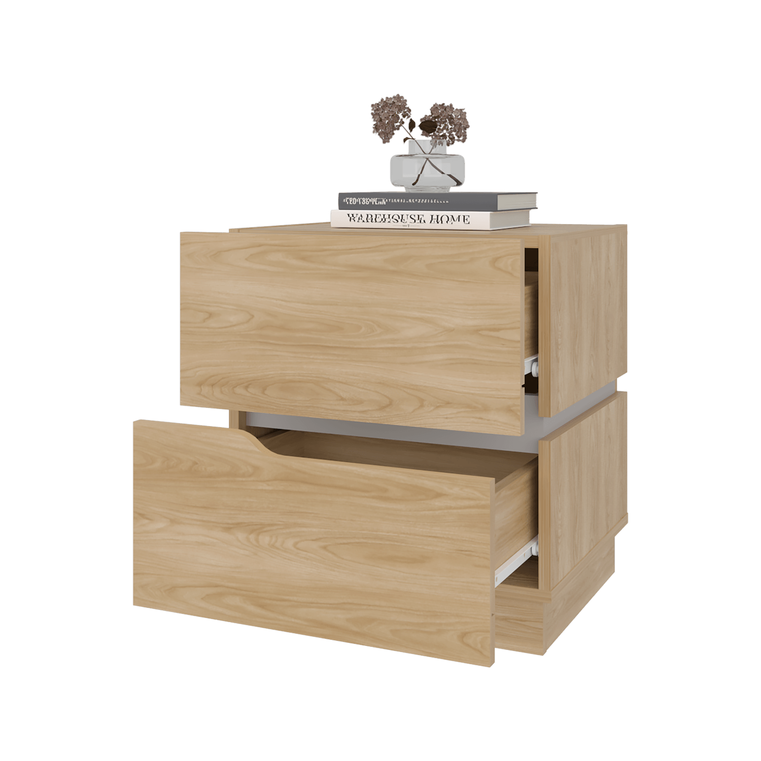 Mesa De Noche Bonnie 50X45X40 Rta Fresno Blanco