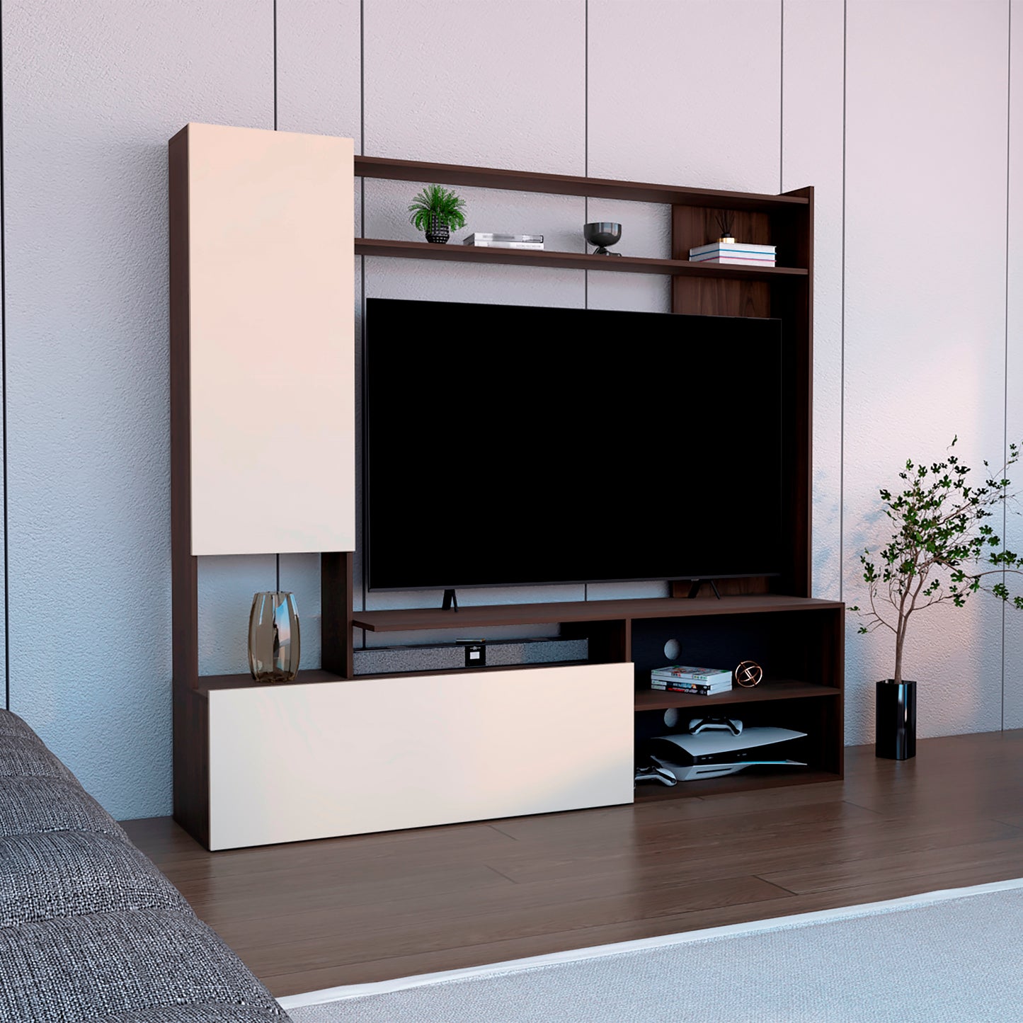 Rack Tv Nolic 167X178,6X35 Rta Capri+Nogal Europeo