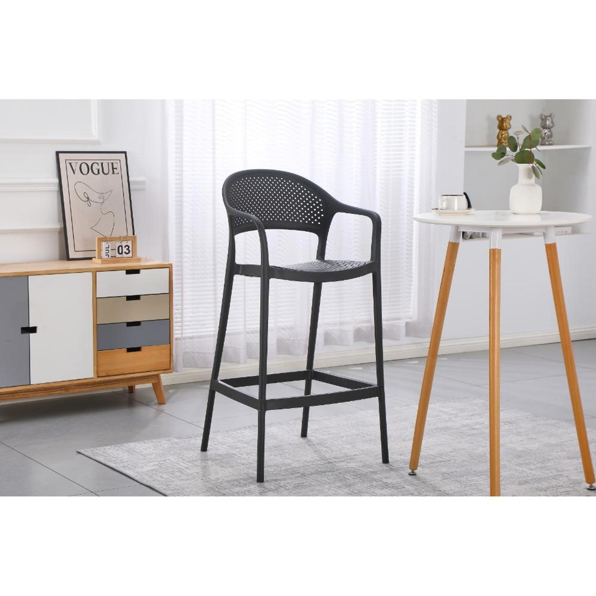 Silla Bar Curitiva 109X56X56 Rta Negro