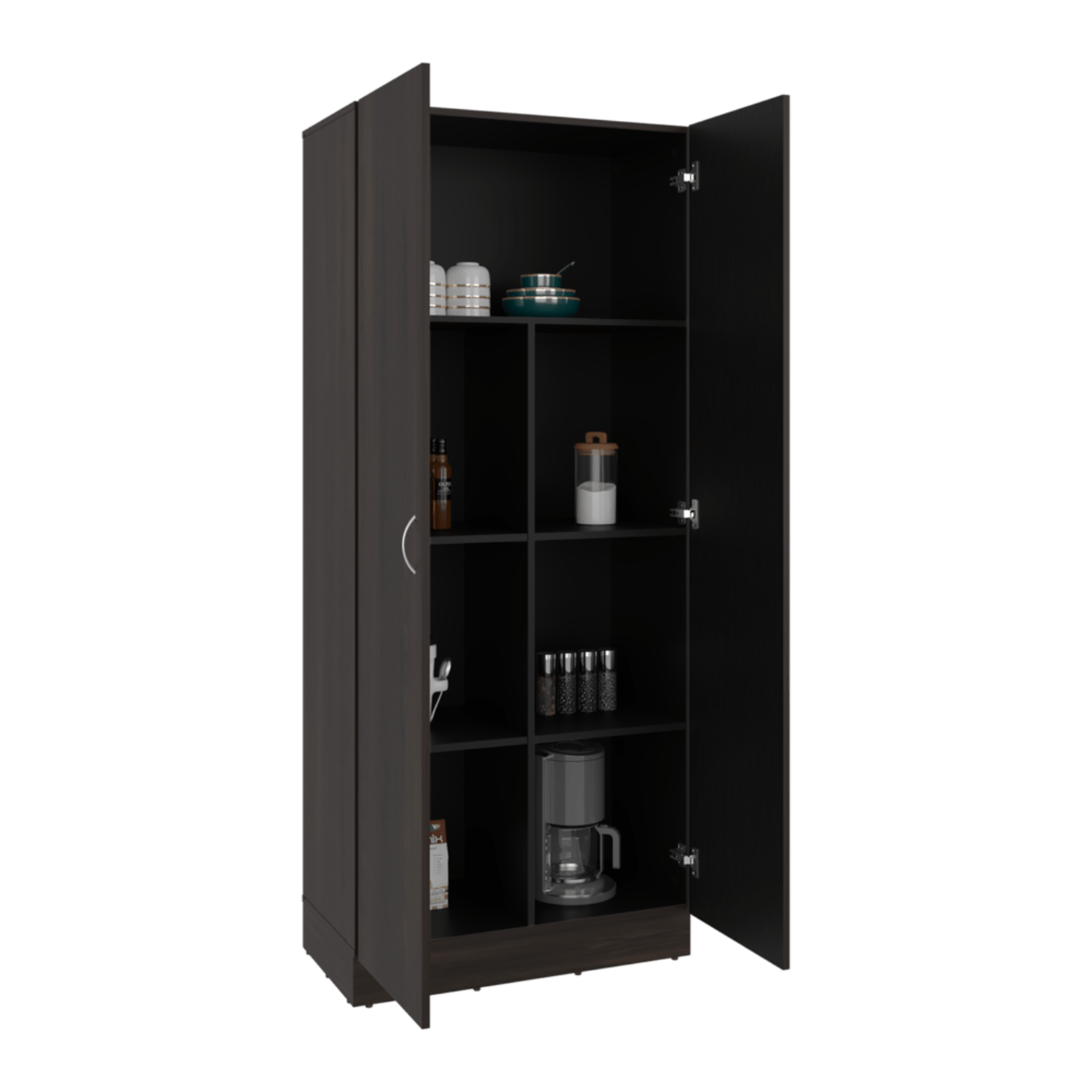 Mueble Alacena Dante 181X76X41 Rta Nogal Wengue Zf