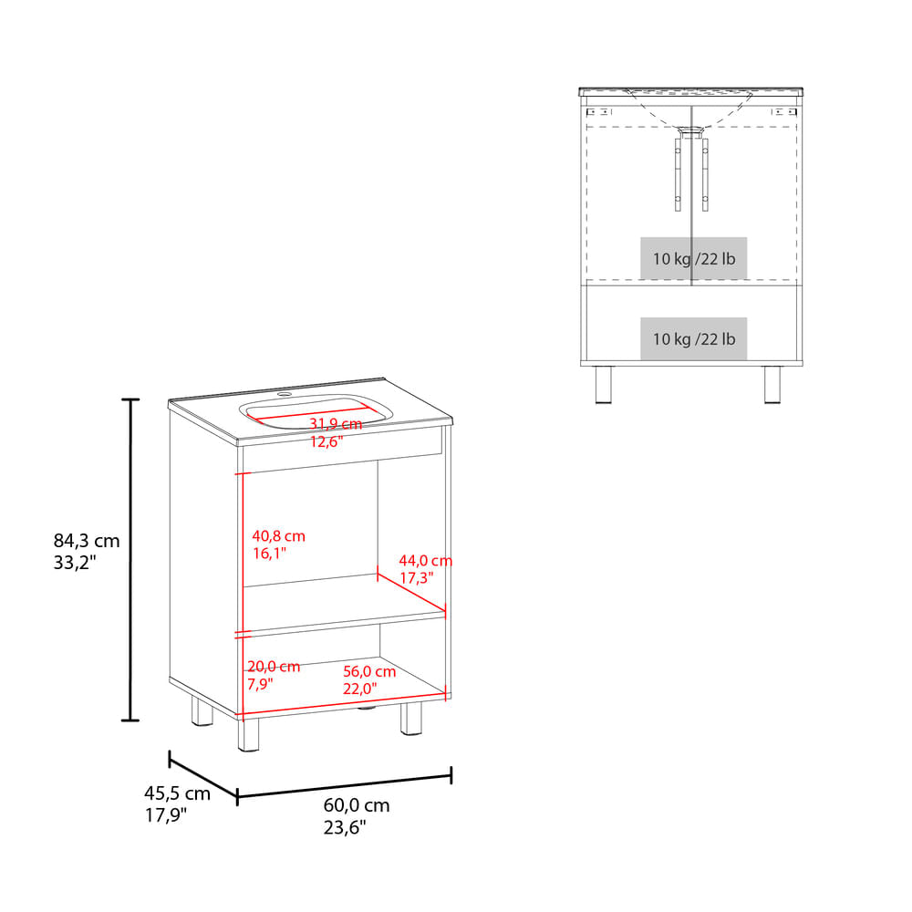 Mueble De Baño Conrad 60 84X60X45 Rta Wengue Zf
