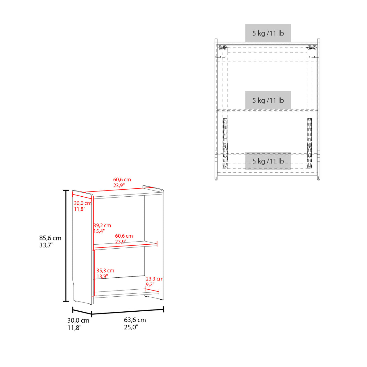 Escritorio Plegable Lesli 85X63X30 Rta Wengue N/A