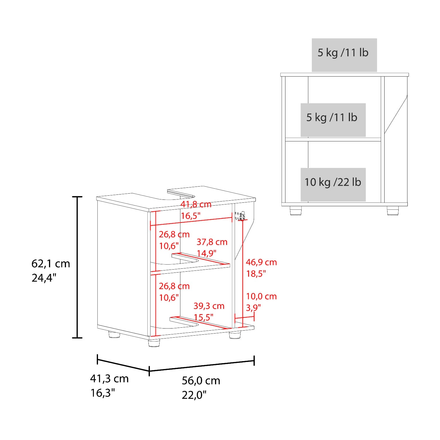 Mueble Lavamanos De Pedestal Phillips 62X56X41 Rta Wengue Fresno