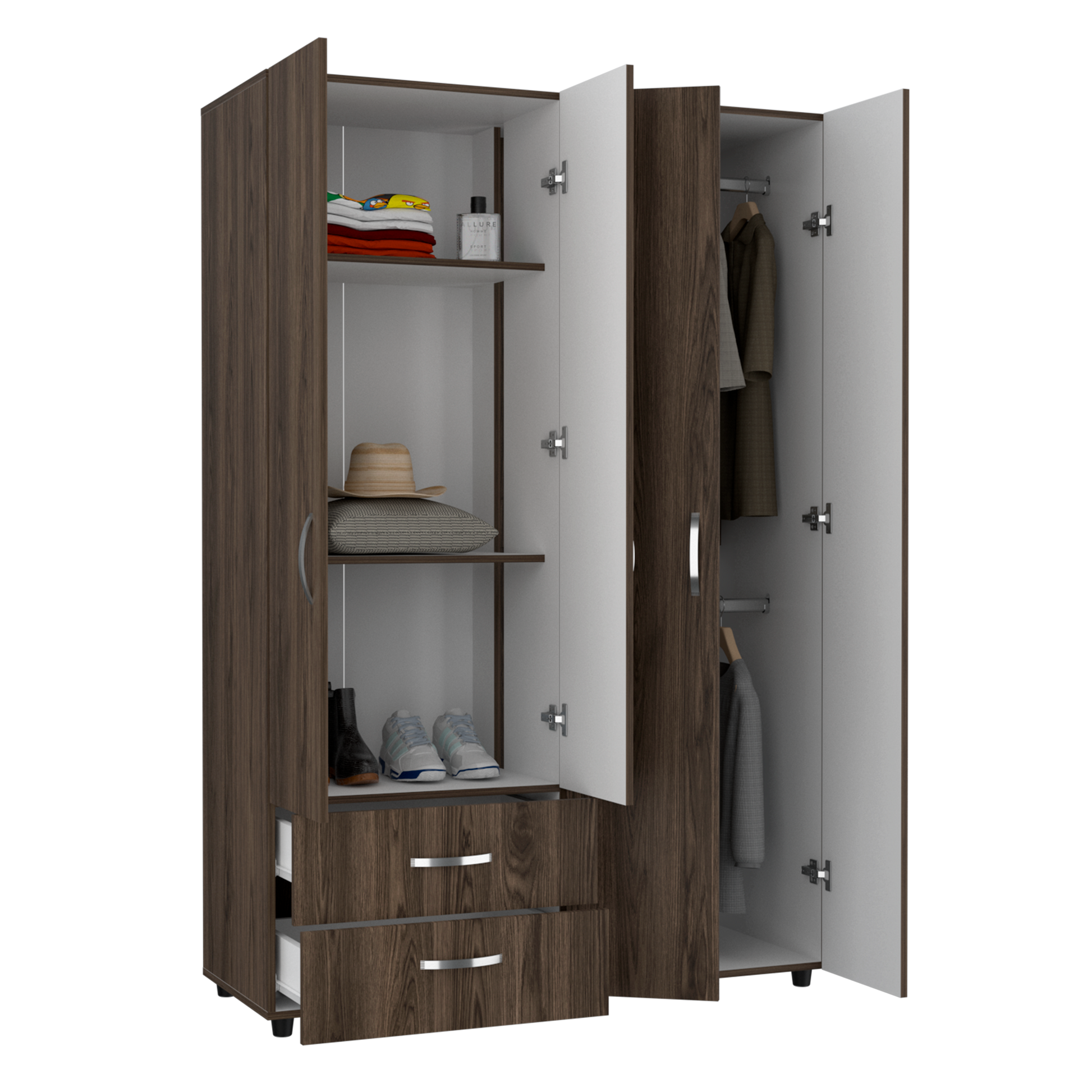 Closet Ankora Basic 180 X 120 X 47 Rta Milan + Blanco