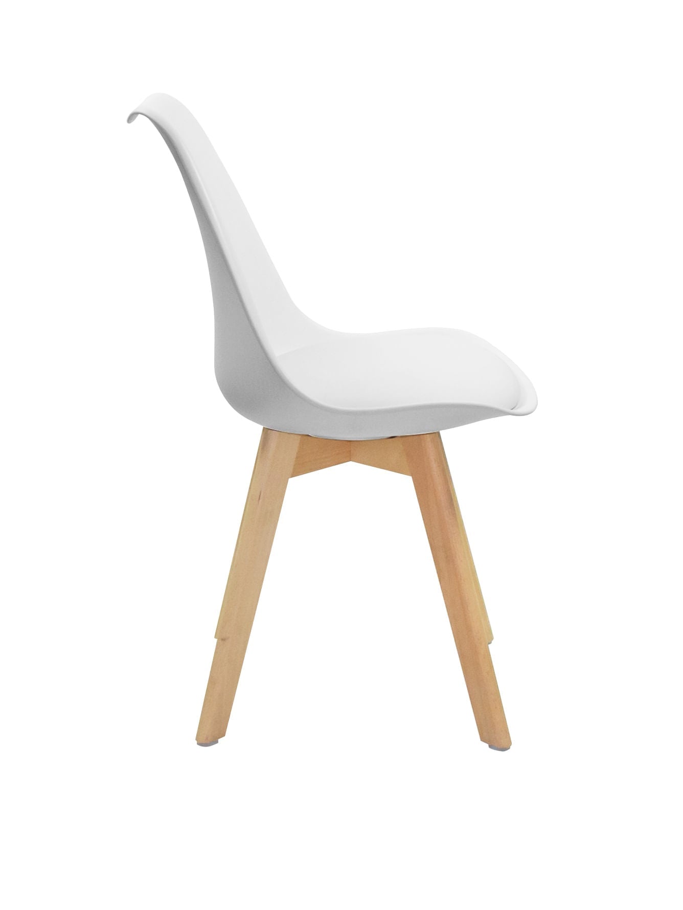 Set X4 Unidades Silla Comedor Blanca Patas Café