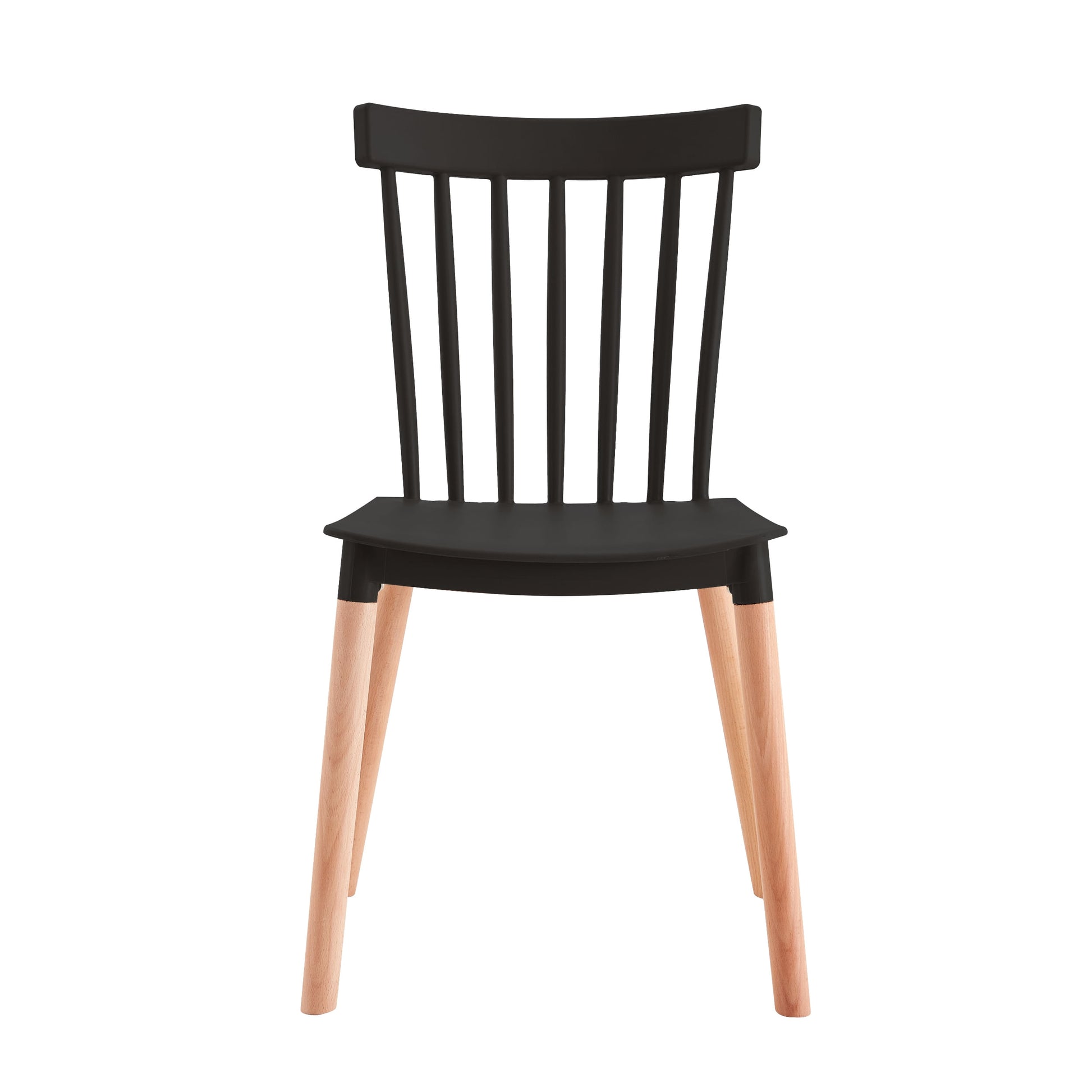 Set X6  Unidades Silla Comedor Negra Patas Largas