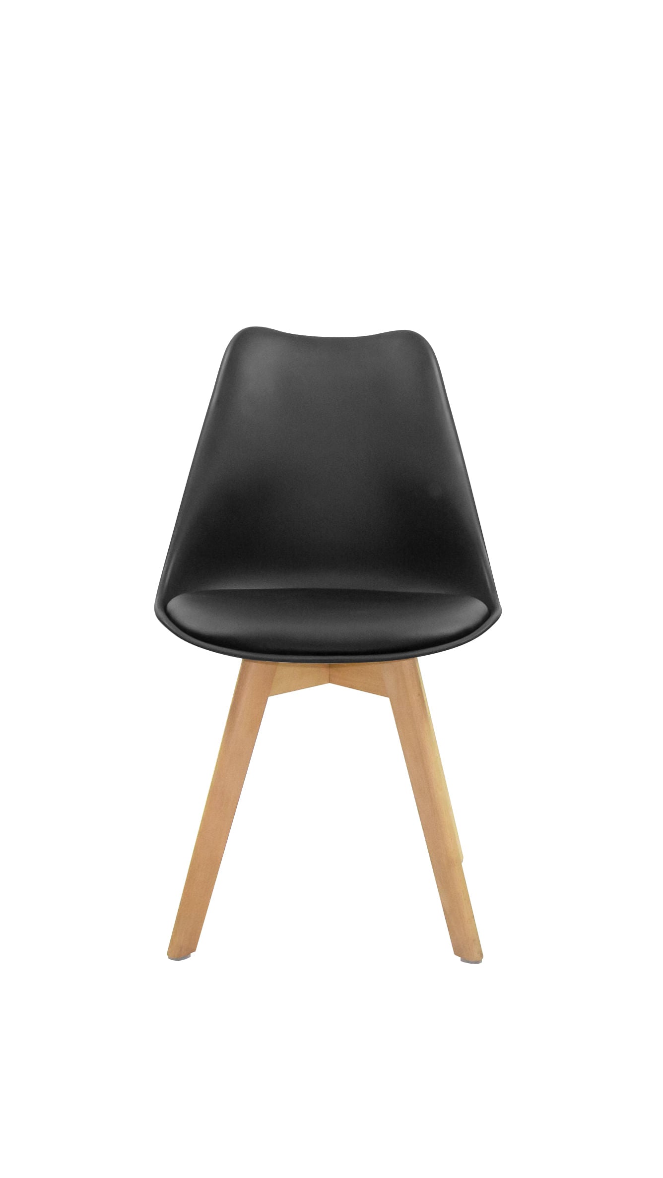 Set X4 Unidades Silla Comedor Negra Patas Café