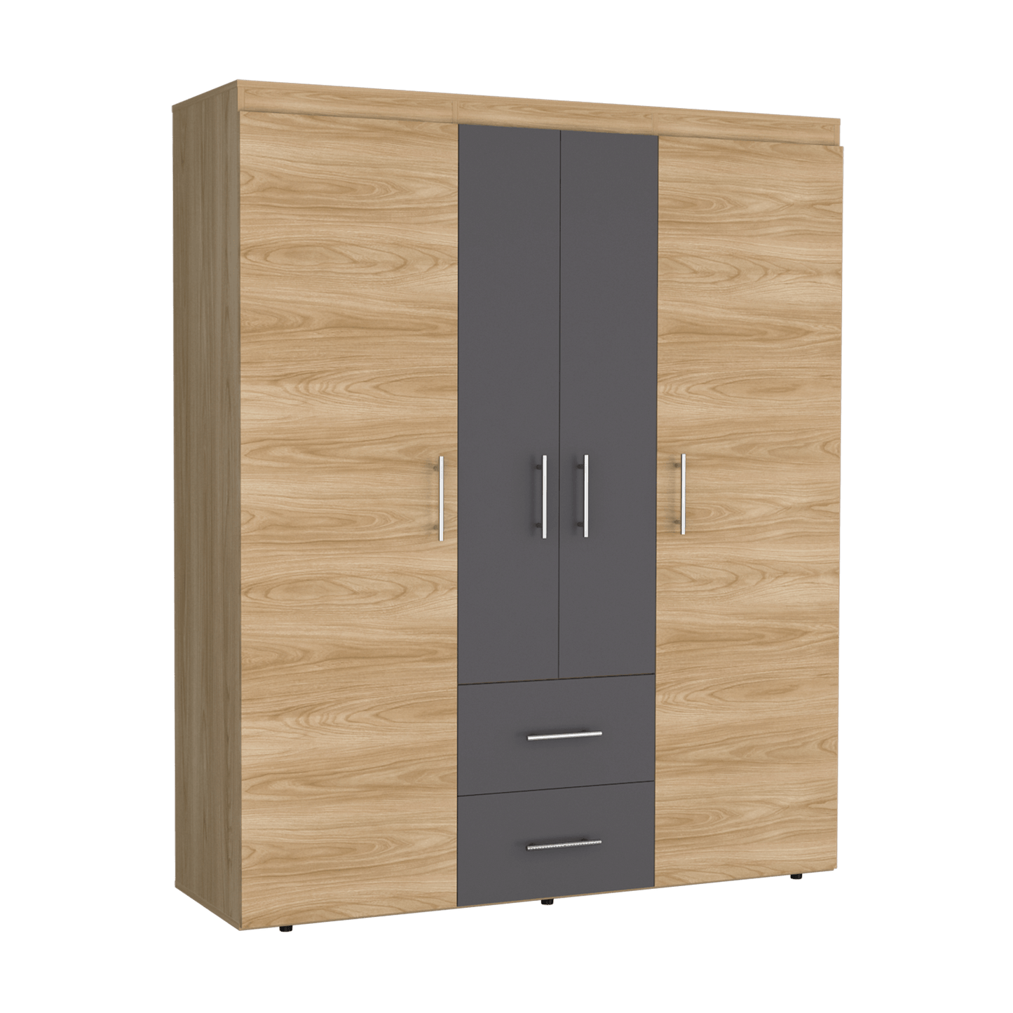 Closet Bariloche Eco 150 177X150X50 Rta Fresno/Blanco Plomo