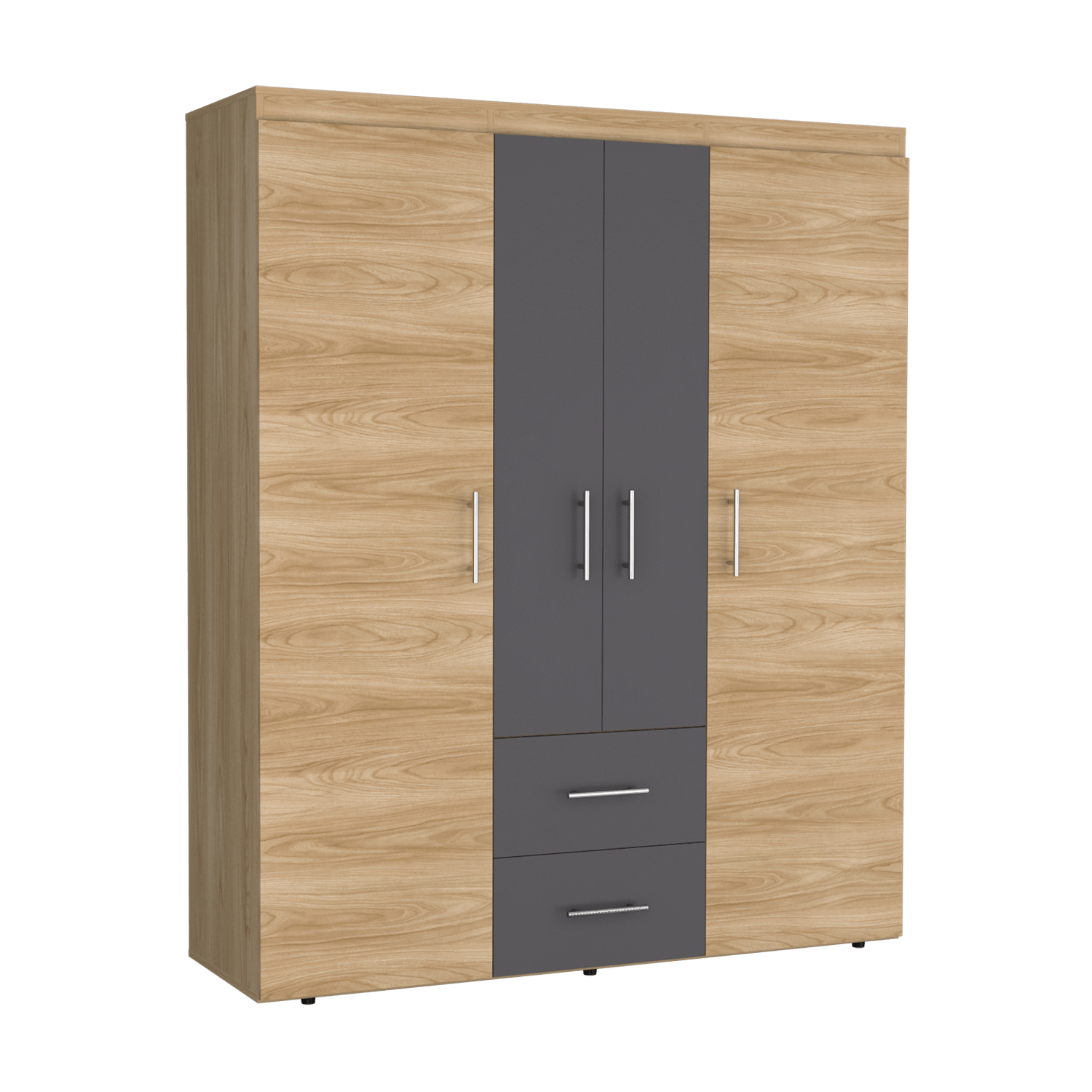 Closet Bariloche Eco 150 177X150X50 Rta Fresno/Blanco Plomo