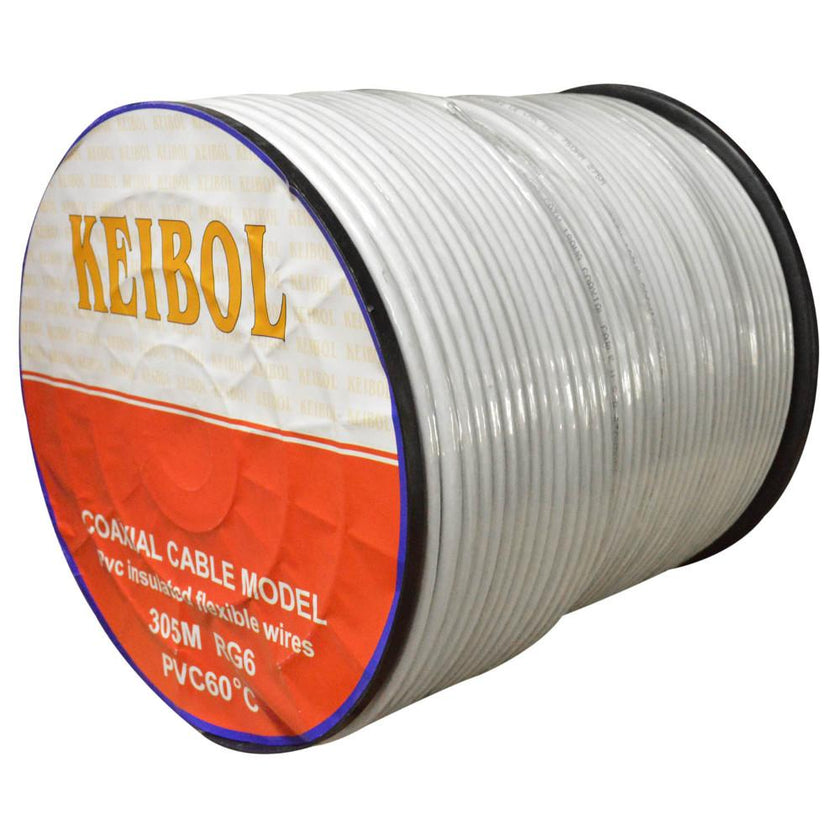 Cable Coaxial Rg6 Blanco Keibol Carreto X 305 Mts Ht10084