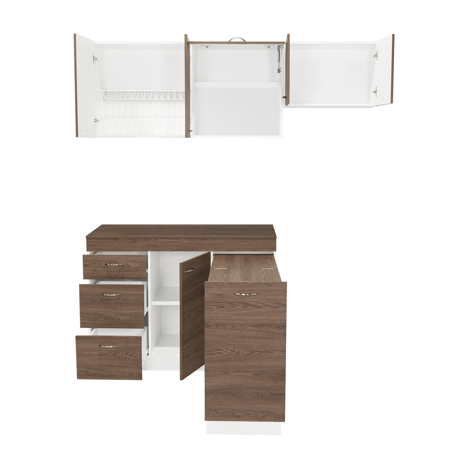Cocina 120 Grecia Rta Blanco + Milan