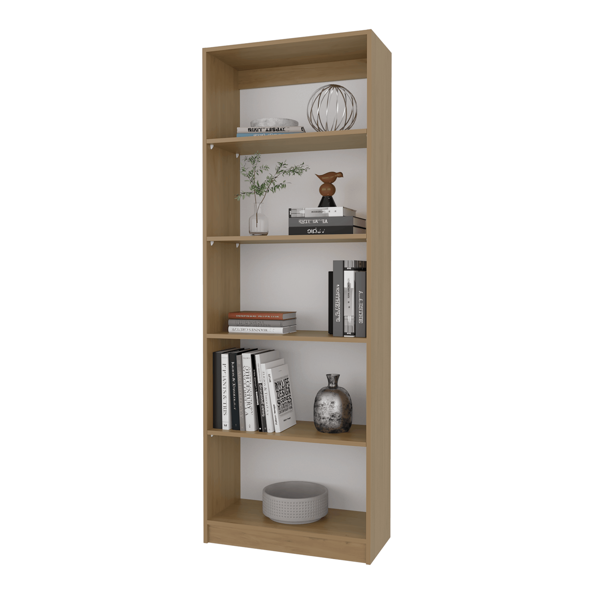 Estante Home E1 4 Espacios Fresno Rta Europeo + Blanco 180X62X29 Zf