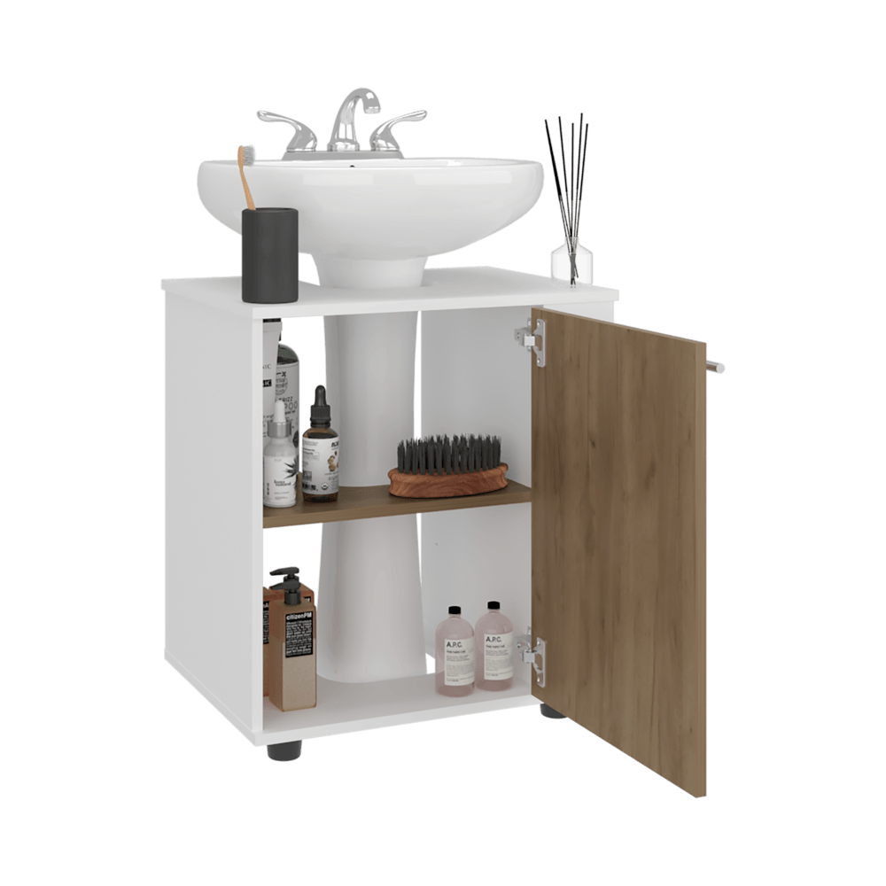 Mueble Lavamanos De Pedestal Phillips 62X56X41 Rta Blanco Fresno Zf