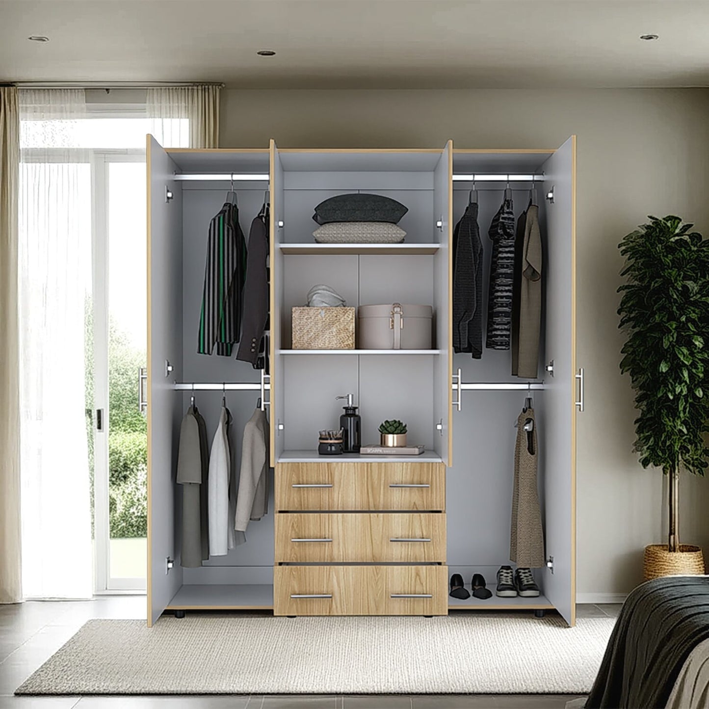 Closet Fontan 179X150X49 Rta Fresno Blanco