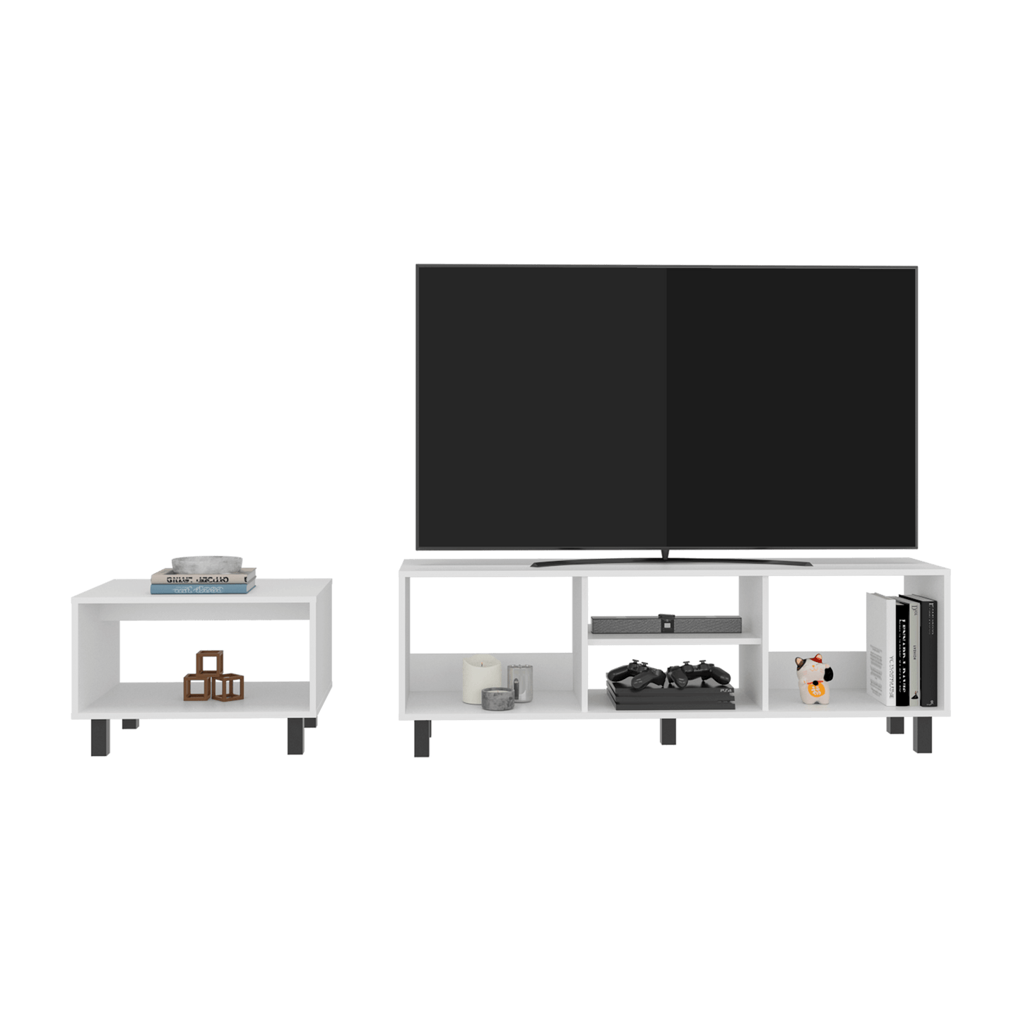 Combo Rack + Mesa De Centro Eclipse Rta Blanco Zf