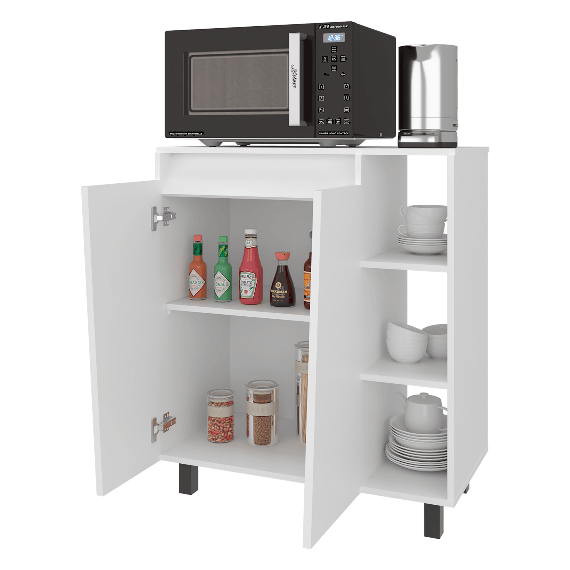Mueble Microondas Cesena 92X80X41 Rta Blanco Zf