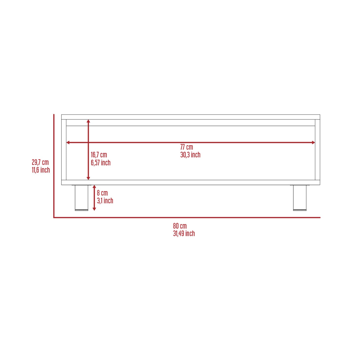 Mesa De Centro Funcional 5G-2 (1C) Milan+Wengue 29.7X80X54.5 Cm