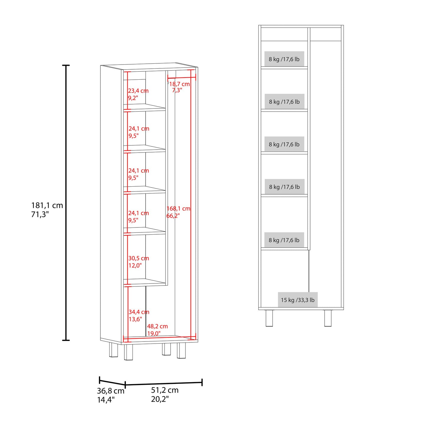 Mueble De Aseo Nala 181X51X36 Rta Cartagena