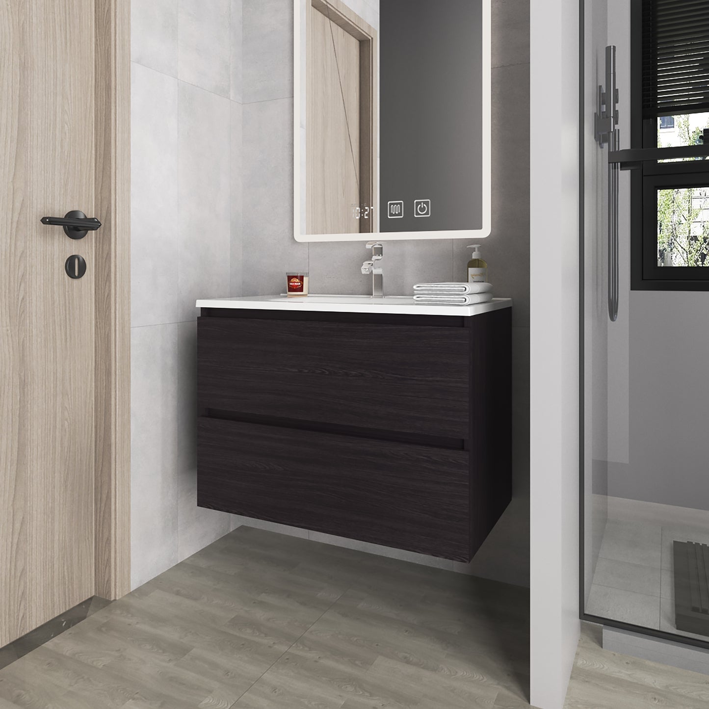 Mueble De Baño Opalo 80 56X80X45 Rta Wengue Zf
