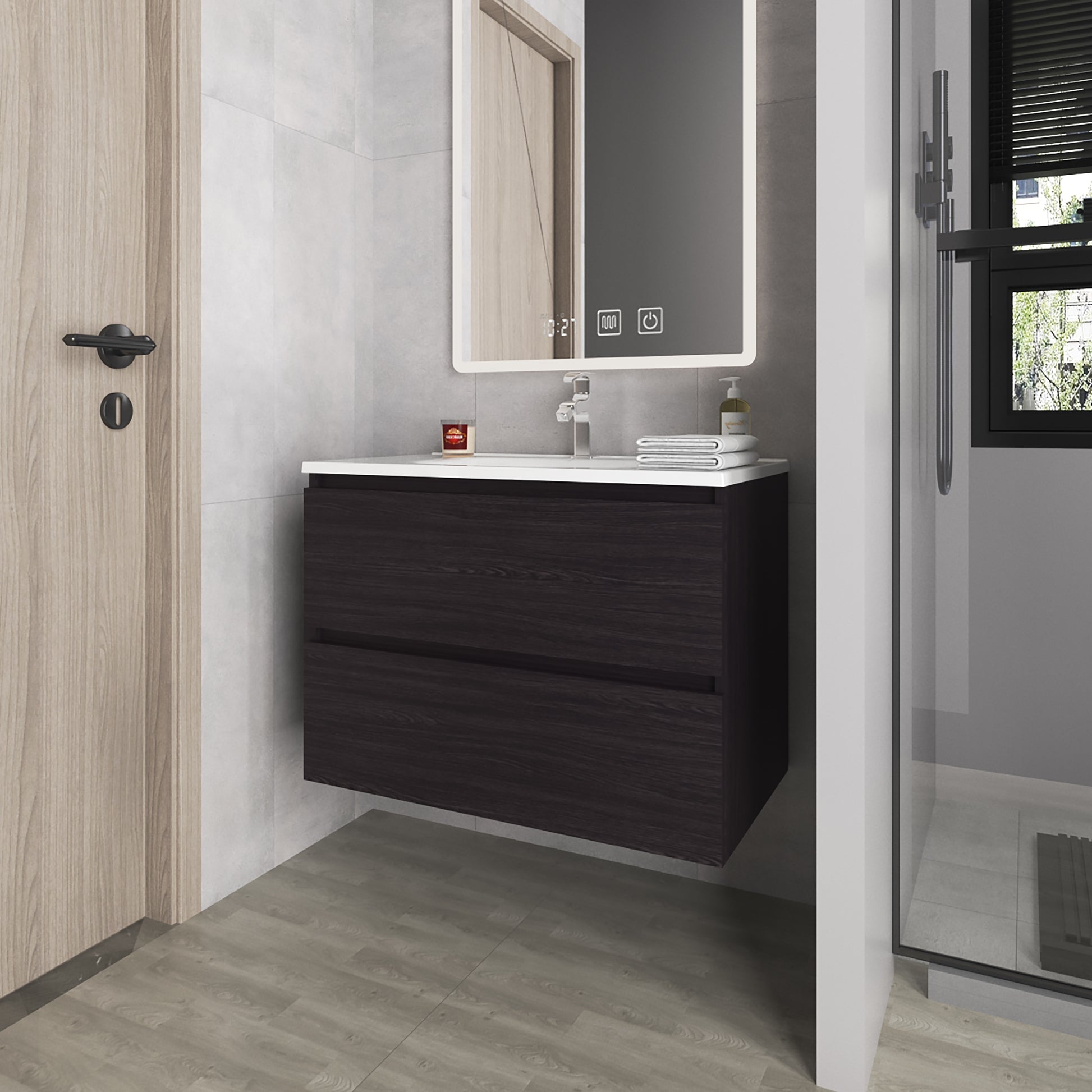 Mueble De Baño Opalo 80 56X80X45 Rta Wengue Zf