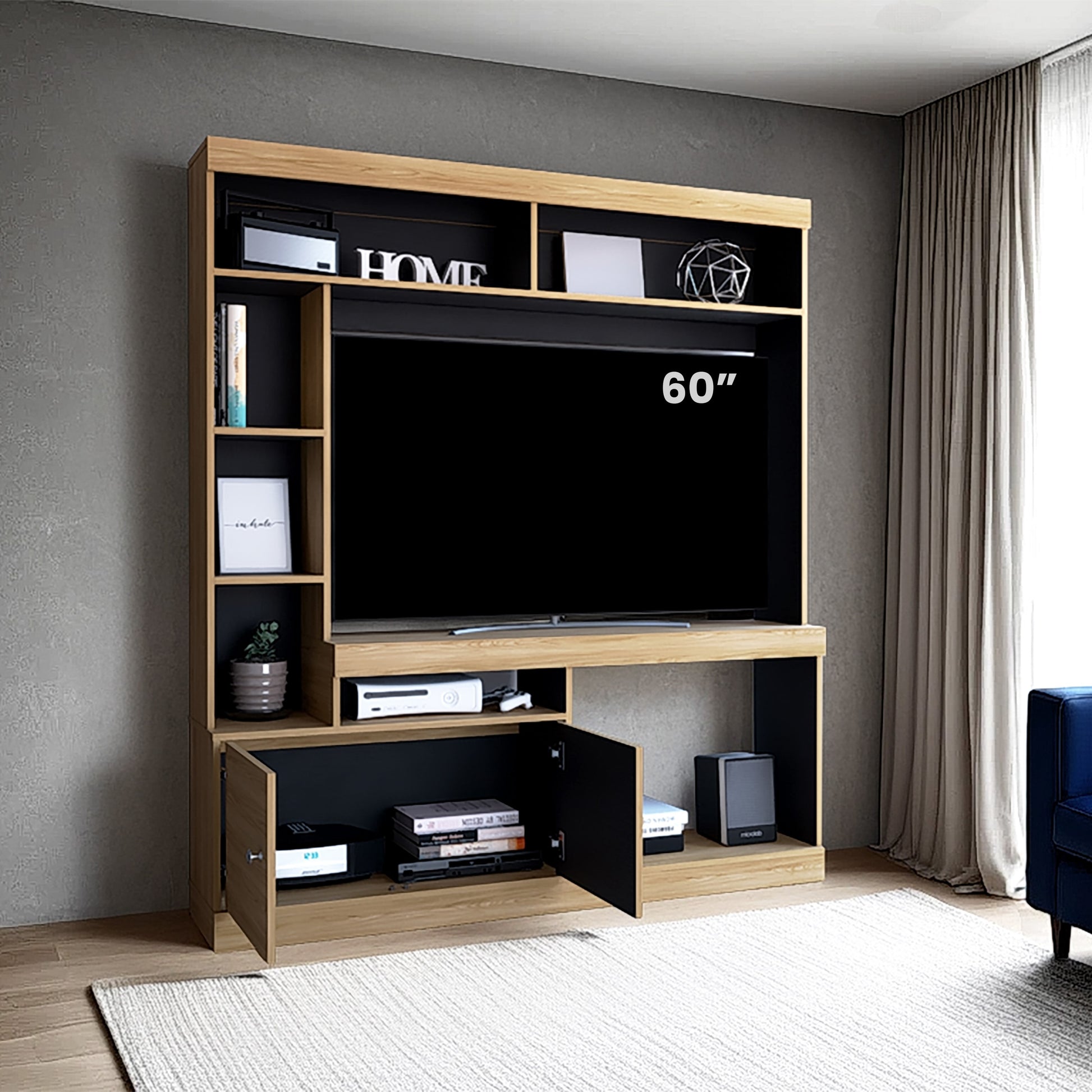Centro De Entretenimiento Dante Tv 55'' 180X180X30 Rta Fresno Wengue