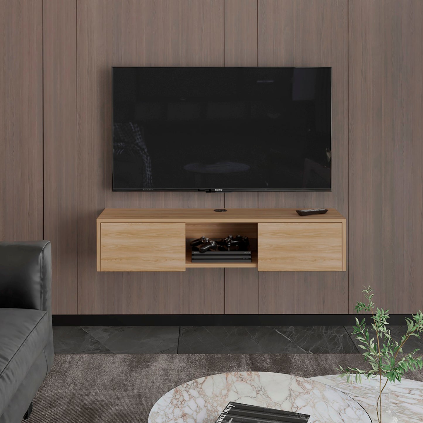 Repisa De Tv Glen Multifuncional 26X125X29 Rta Fresno Europeo