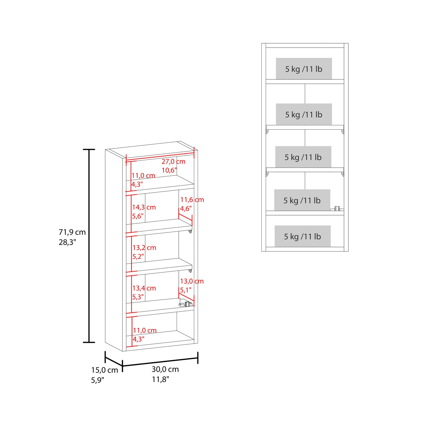 Gabinete De Baño Con Espejo Uros 71X30X15 Rta Blanco Marquez Zf