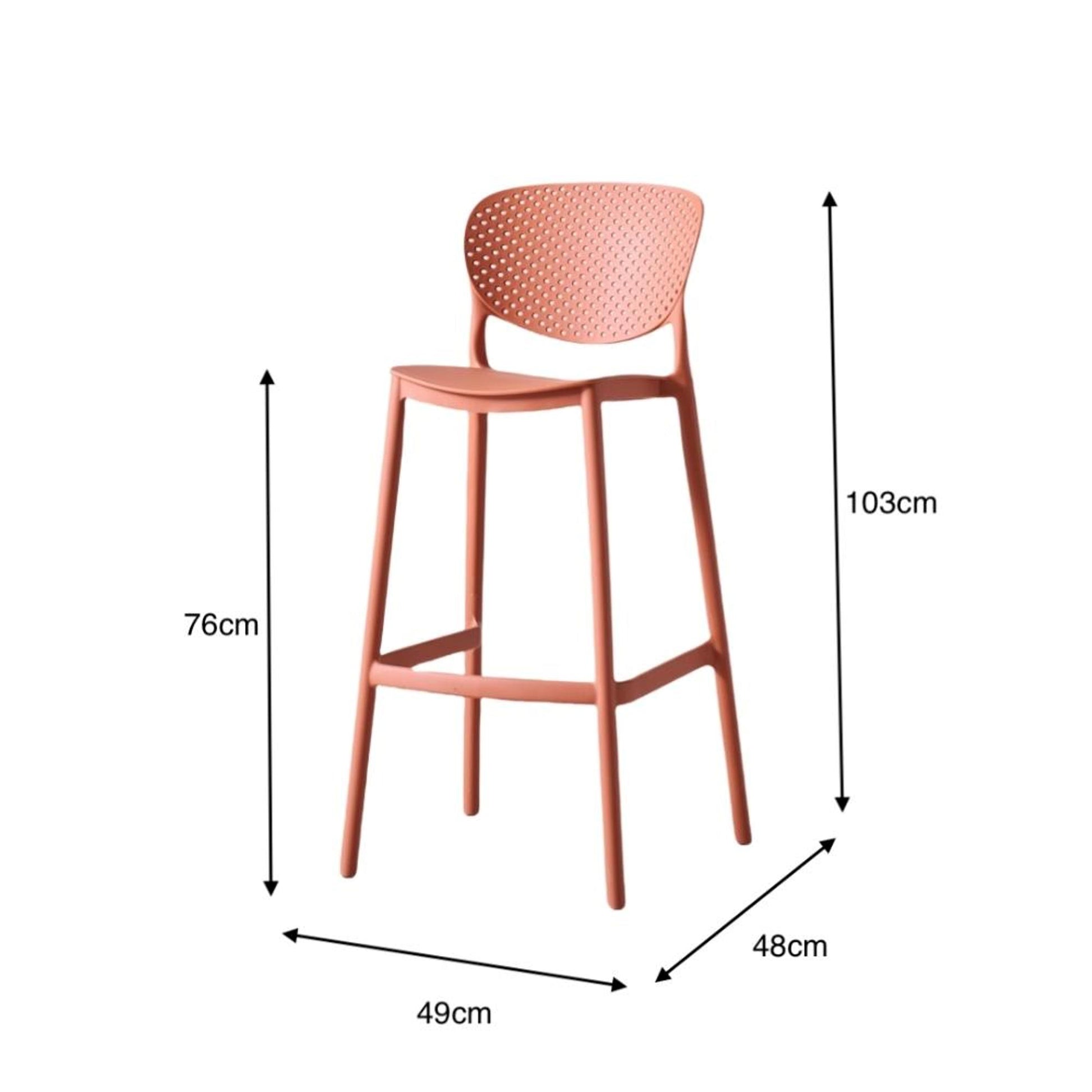 Silla Bar Rio 103X49X48 Rta Terracota