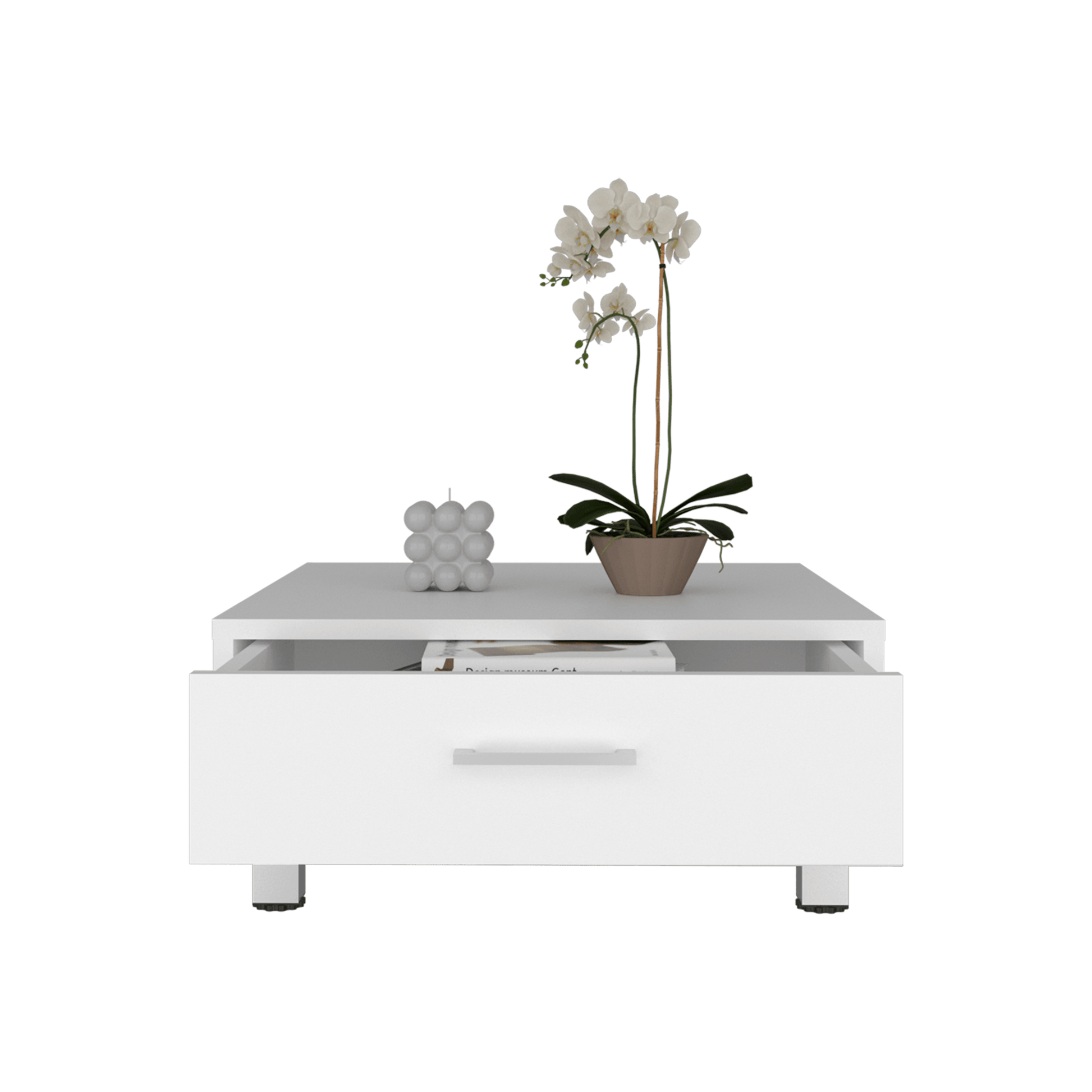 Mesa De Centro Beijing 26X60X60 Rta Blanco Zf