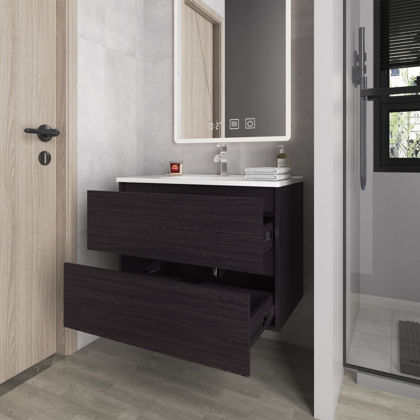 Mueble De Baño Opalo 80 56X80X45 Rta Wengue Zf
