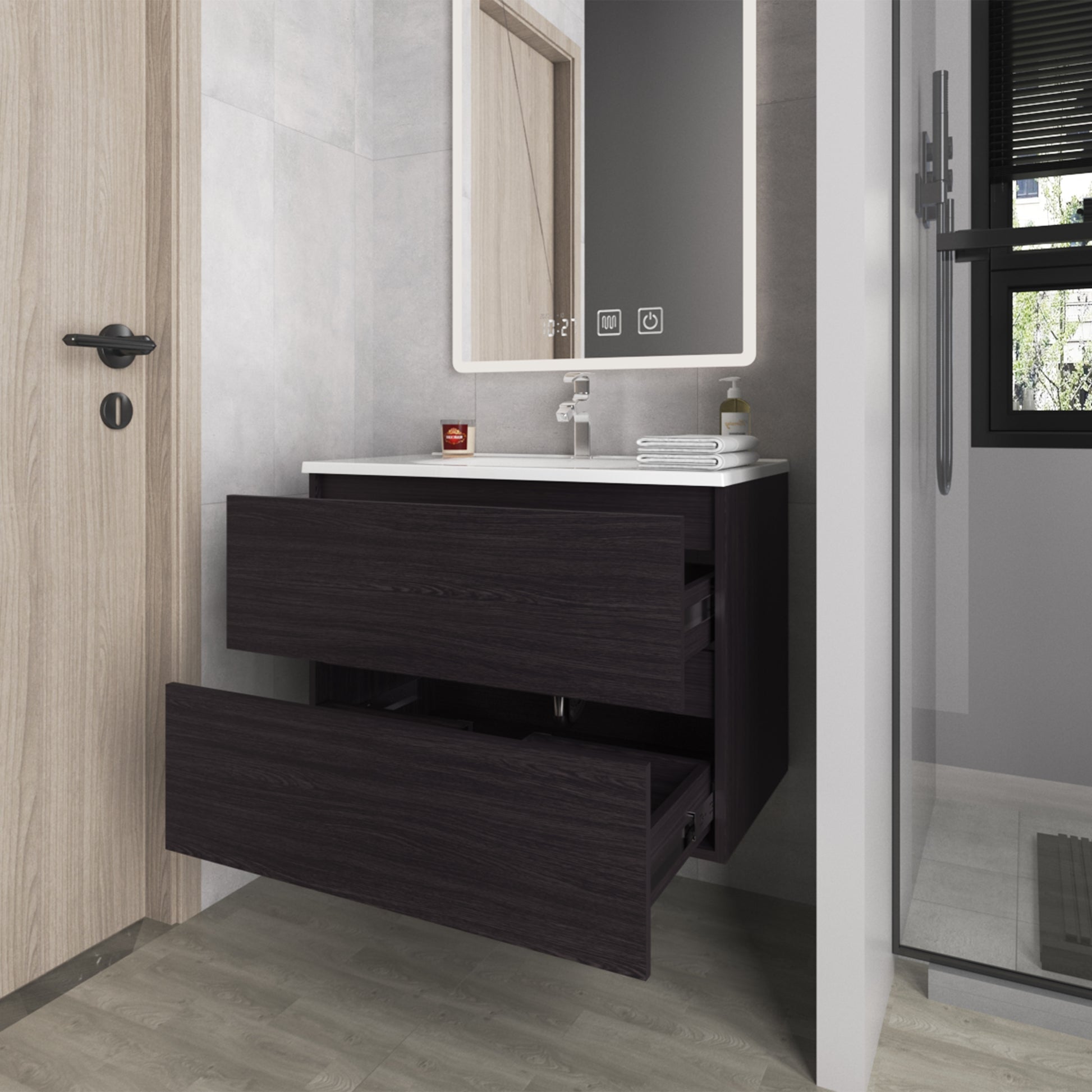 Mueble De Baño Opalo 80 56X80X45 Rta Wengue Zf